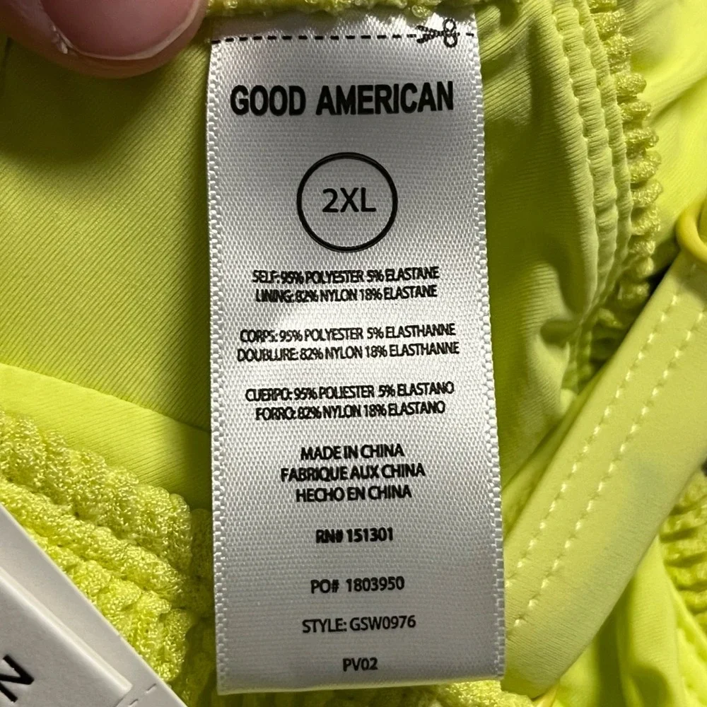 NWT Good American Always Fits Underwire Bikini Top Palo Verde Plus Size 2XL